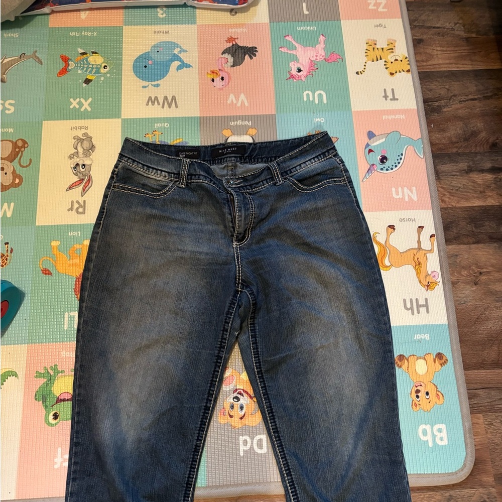 Nine West Blue Ankle Cropped Jeans